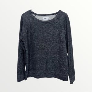 Pact Organic Cotton Sweatshirt Crewneck Pullover Black/Charcoal